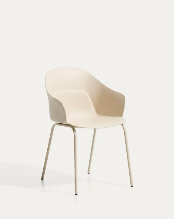 Sanile chair with beige-finish steel legs