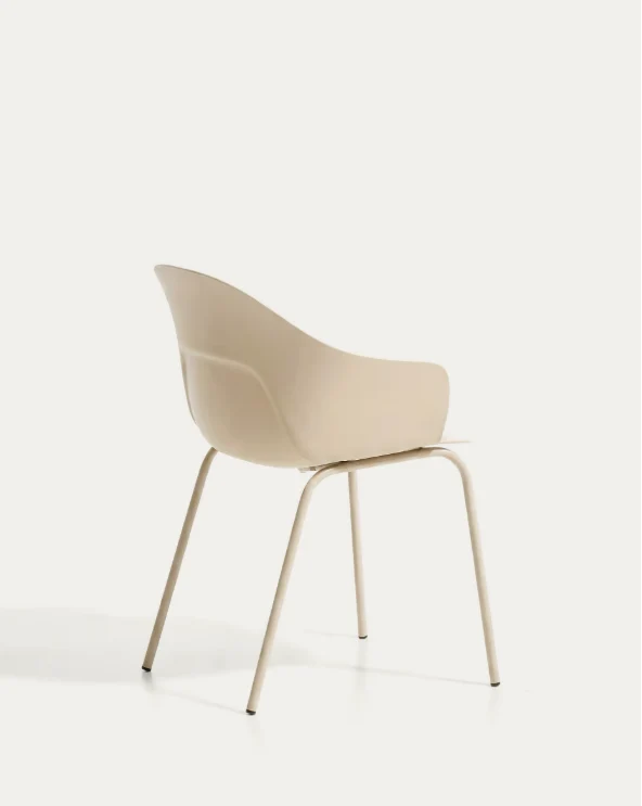 Sanile chair with beige-finish steel legs