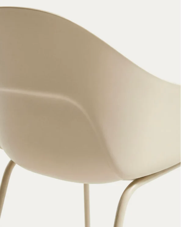 Sanile chair with beige-finish steel legs