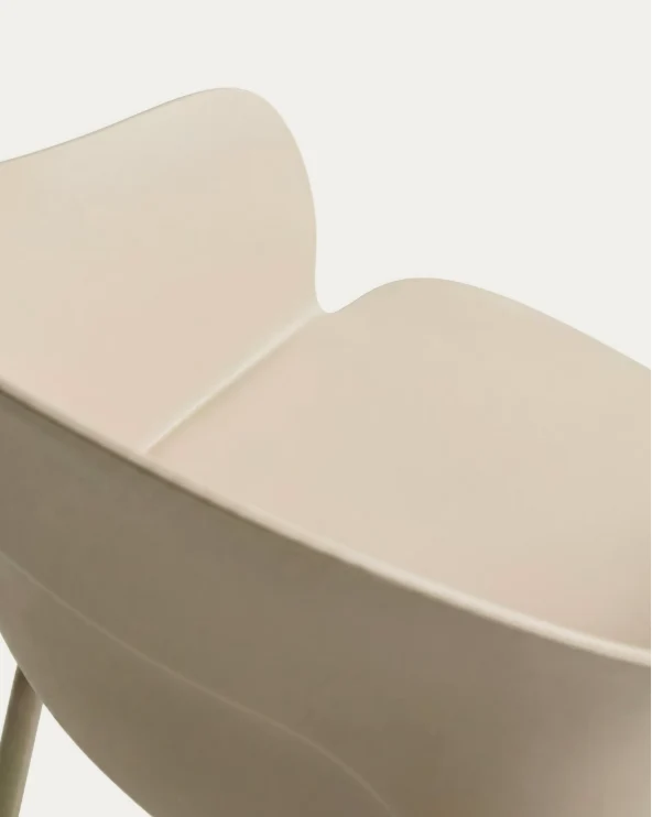 Sanile chair with beige-finish steel legs