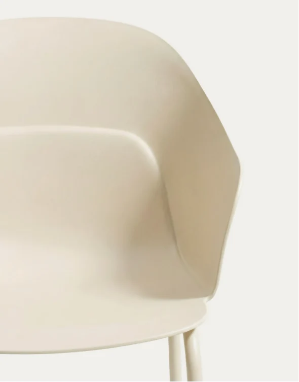 Sanile chair with beige-finish steel legs