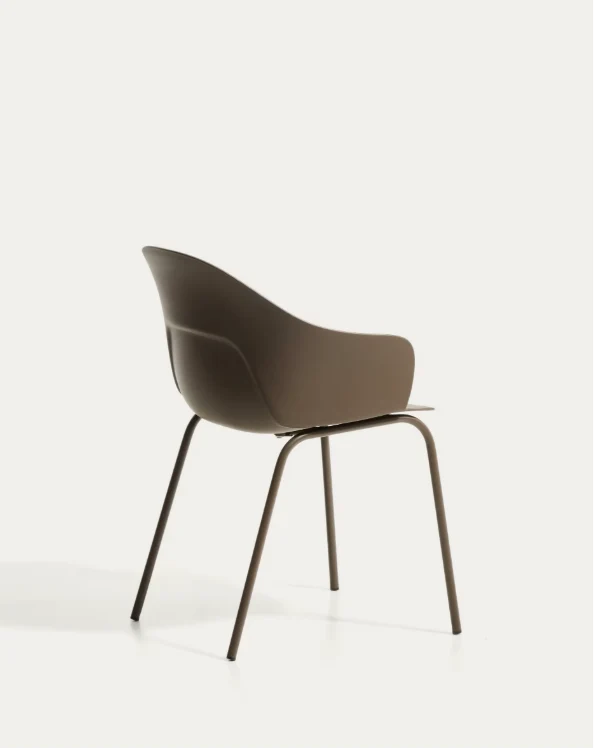 Sanile chair with brown-finish steel legs