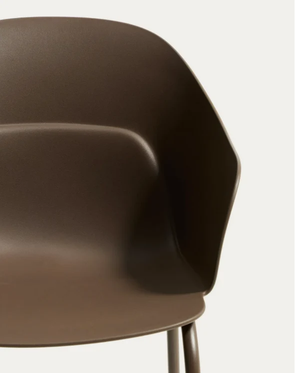 Sanile chair with brown-finish steel legs