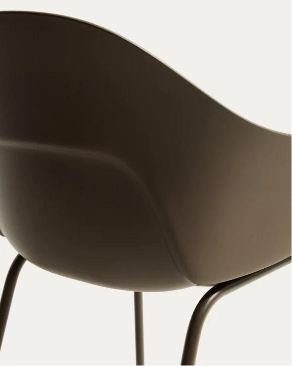 Sanile chair with brown-finish steel legs