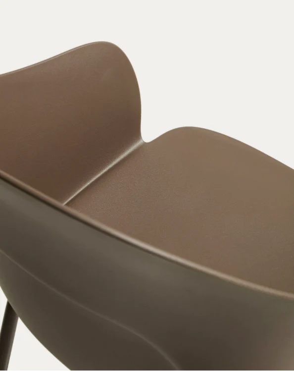 Sanile chair with brown-finish steel legs