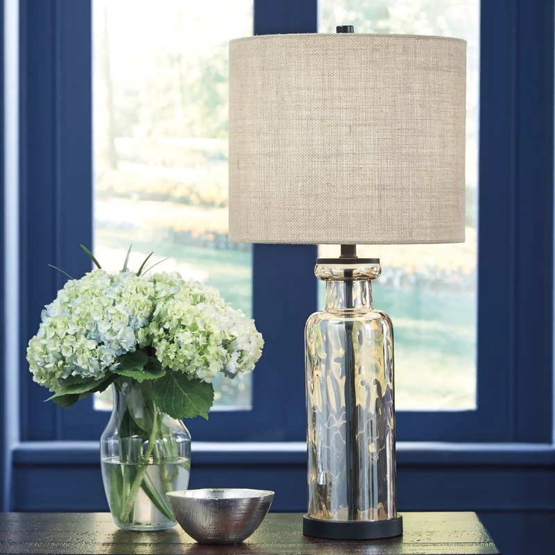 Lampe de table en verre d'un fini champagne 28 po. - Laurentia