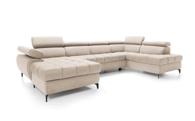 Canapé Panoramique Convertible avec Coffre de Rangement LAGUNE III - 344 x 175 x 200 cm