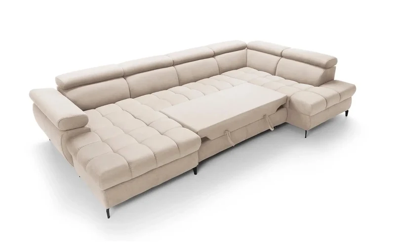 Canapé Panoramique Convertible avec Coffre de Rangement LAGUNE III - 344 x 175 x 200 cm