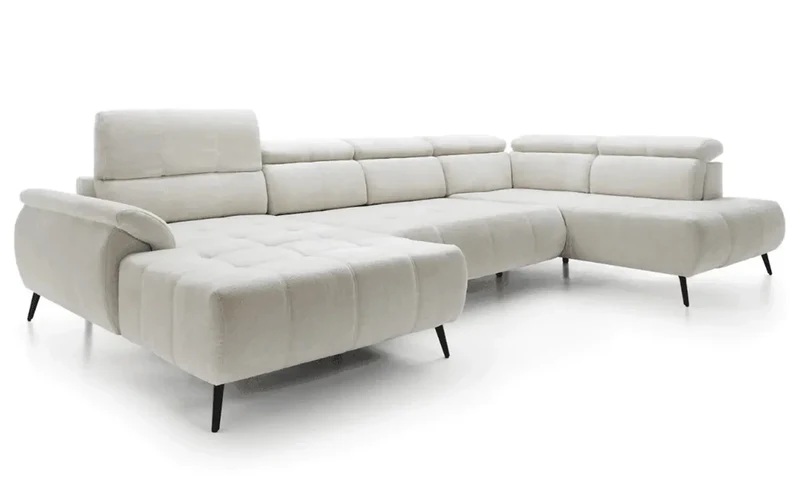 Canapé Panoramique Convertible Électrique GENÈVE III - 375 x 108 x 297 cm