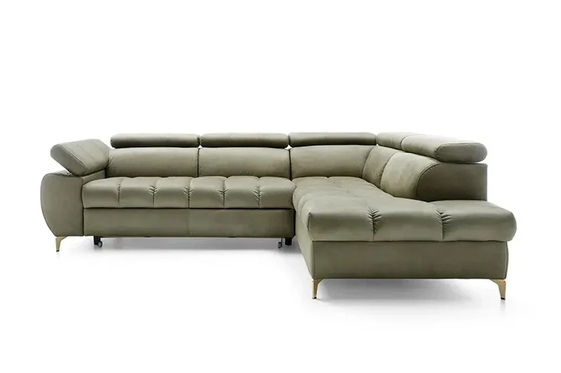 Canapé d'angle Convertible avec Coffre de Rangement LUGANA - 272 x 200 cm