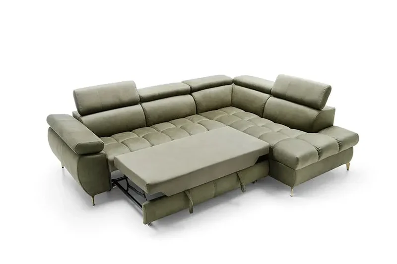 Canapé d'angle Convertible avec Coffre de Rangement LUGANA - 272 x 200 cm