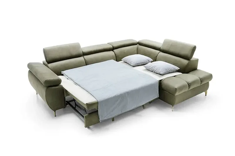Canapé d'angle Convertible avec Coffre de Rangement LUGANA - 272 x 200 cm