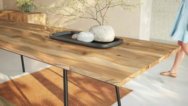 MARTA Table à manger extensible en Noyer