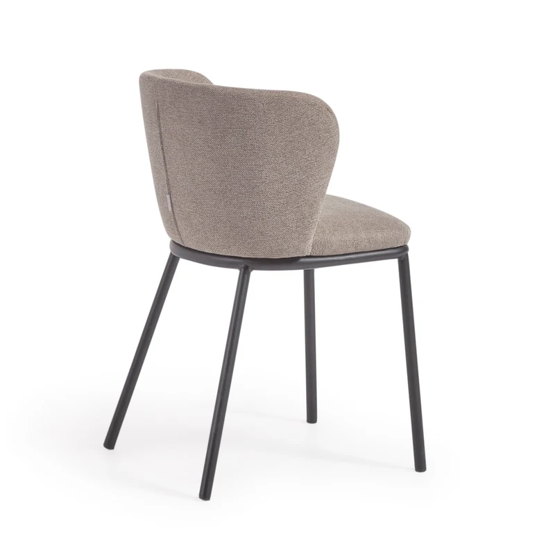 Ciselia chair in light brown chenille and black legs