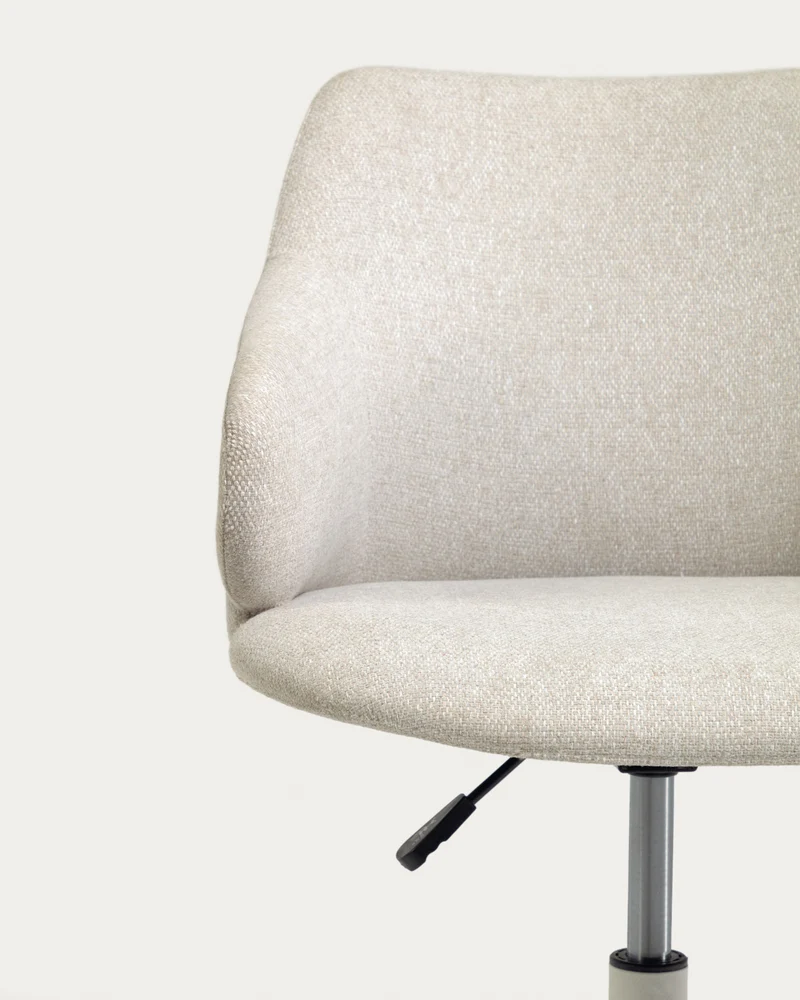 Einara light grey office chair and legs made of steel in matt white