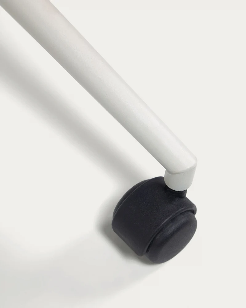 Einara light grey office chair and legs made of steel in matt white