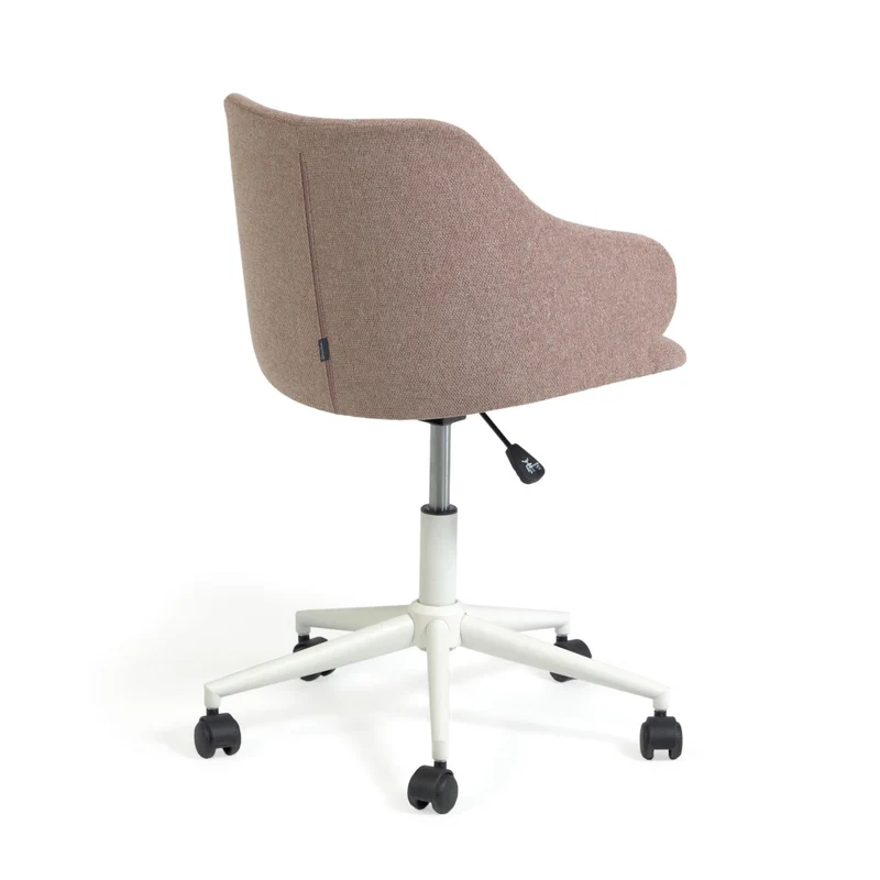 Einara pink office chair and legs made of steel in matt white