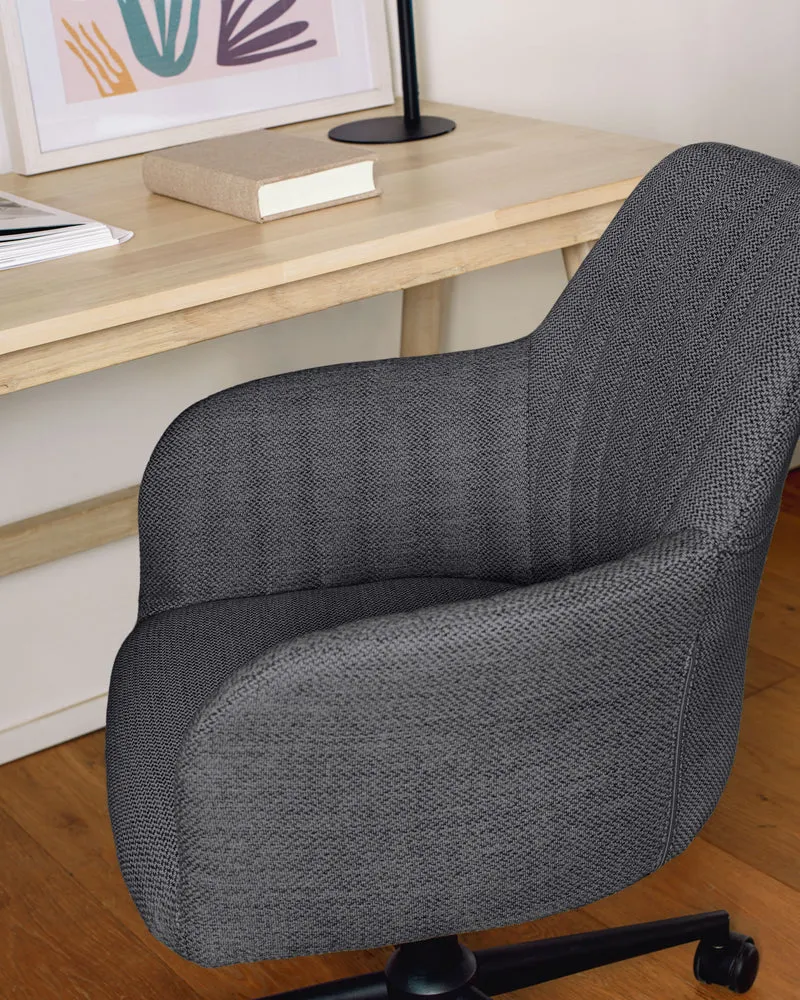 Madina dark grey office chair and legs made of steel in matt black