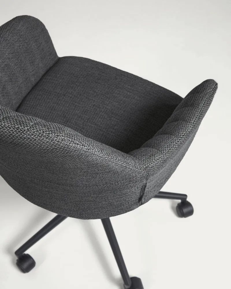 Madina dark grey office chair and legs made of steel in matt black