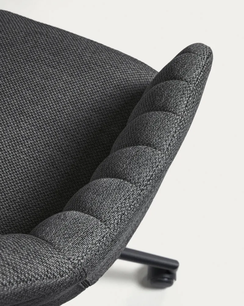 Madina dark grey office chair and legs made of steel in matt black