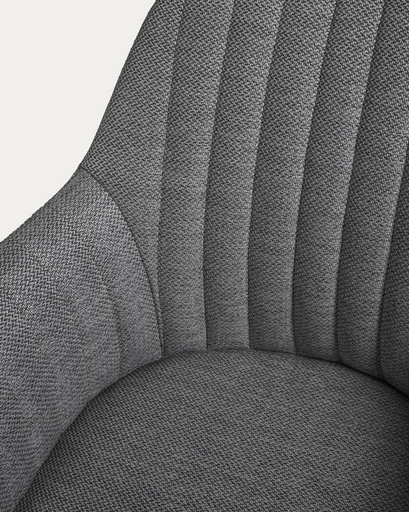 Madina dark grey office chair and legs made of steel in matt black