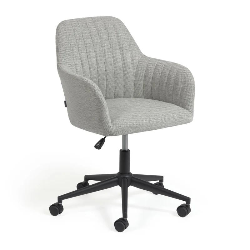 Madina light grey office chair and legs made of steel in matt black