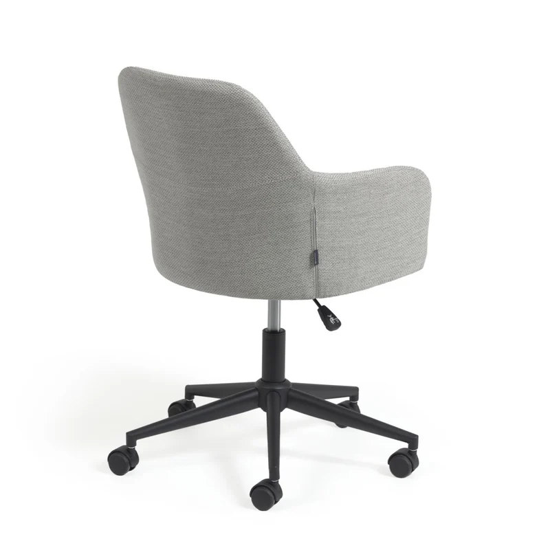 Madina light grey office chair and legs made of steel in matt black