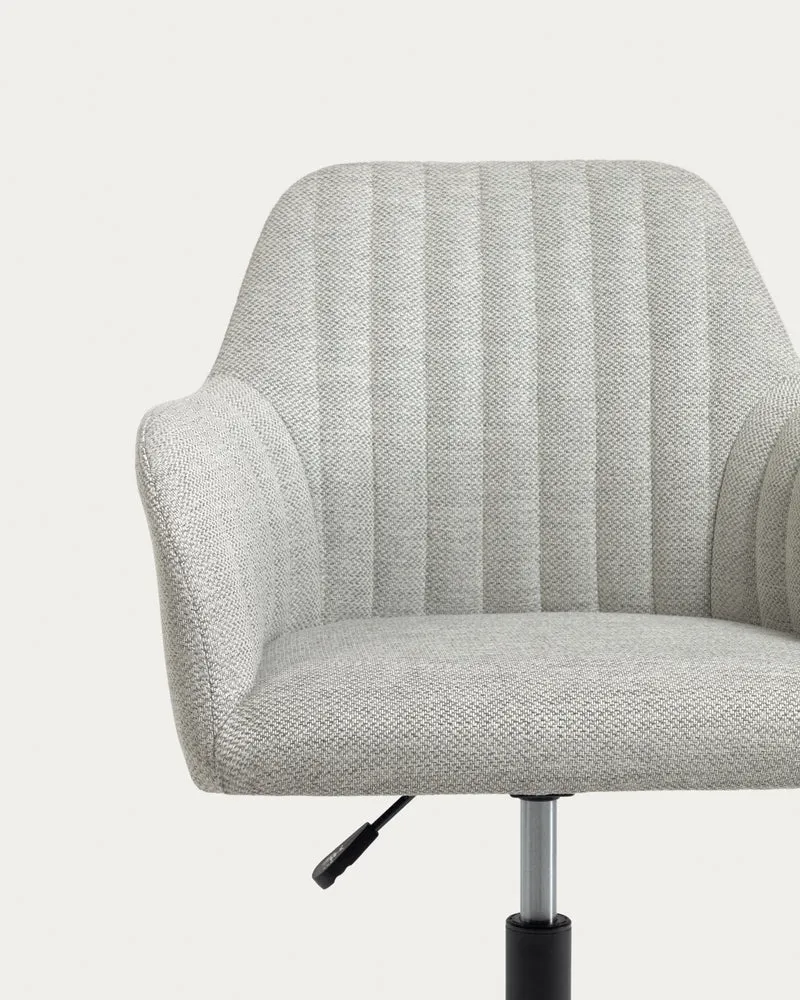Madina light grey office chair and legs made of steel in matt black