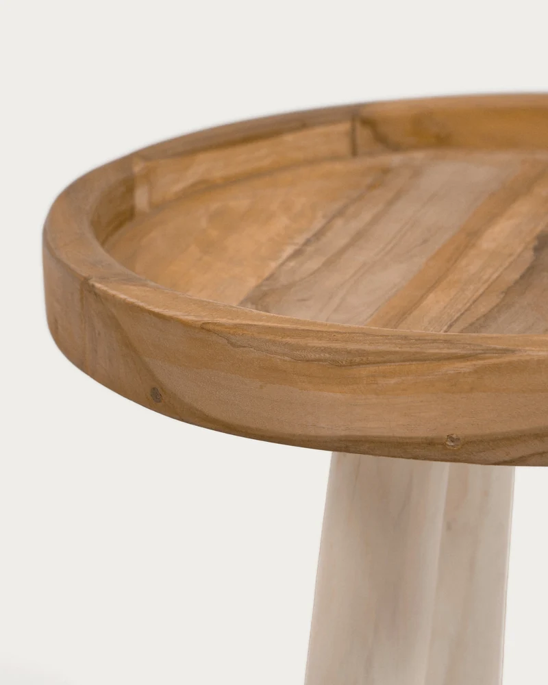 Glenda round solid teak wood side table, Ø 35 cm