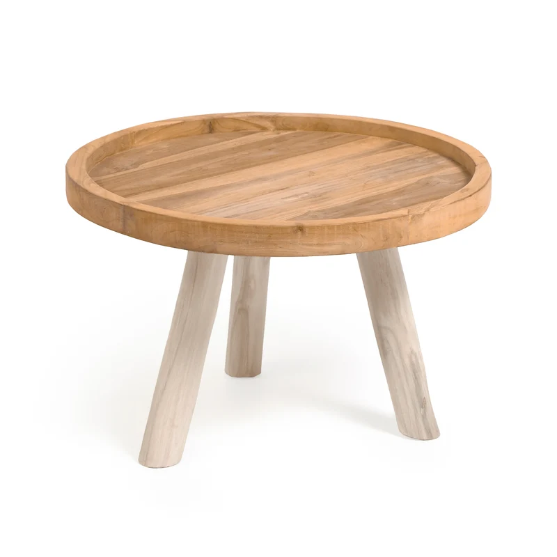 Glenda round solid teak wood coffee table, Ø 55 cm