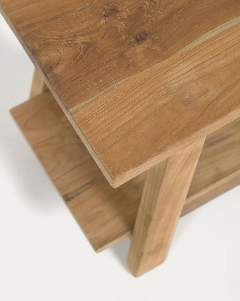 Safara solid recycled teak footstool 50 x 32 cm
