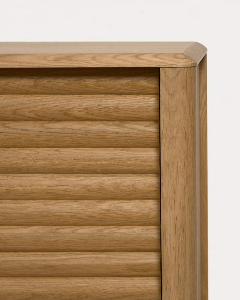 Lenon oak wood and veneer sideboard with 2 doors & 3 drawers, 155 x 86 cm FSC MIX Credit