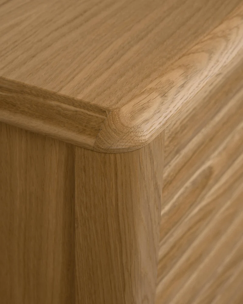 Lenon oak wood and veneer sideboard with 2 doors & 3 drawers, 155 x 86 cm FSC MIX Credit