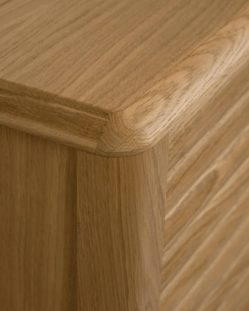 Lenon oak wood and veneer sideboard with 3 doors & 3 drawers, 200 x 86 cm FSC MIX Credit