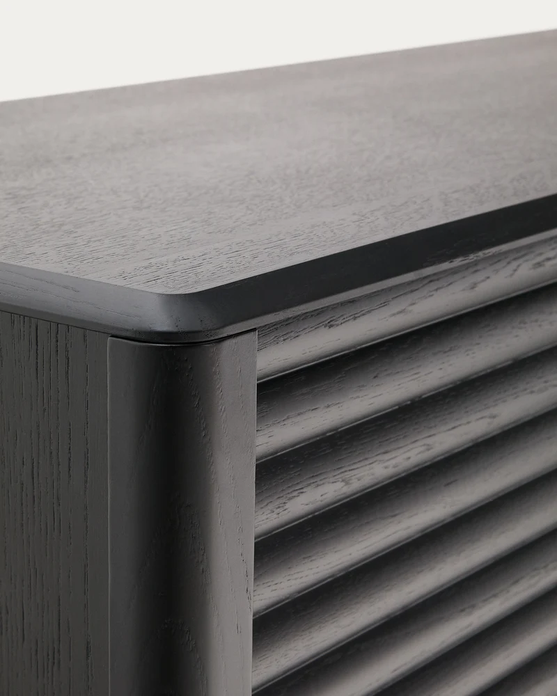 Lenon sideboard 3 doors and 3 drawers solid wood and black oak veneer 200x86cm FSC Mix Credit