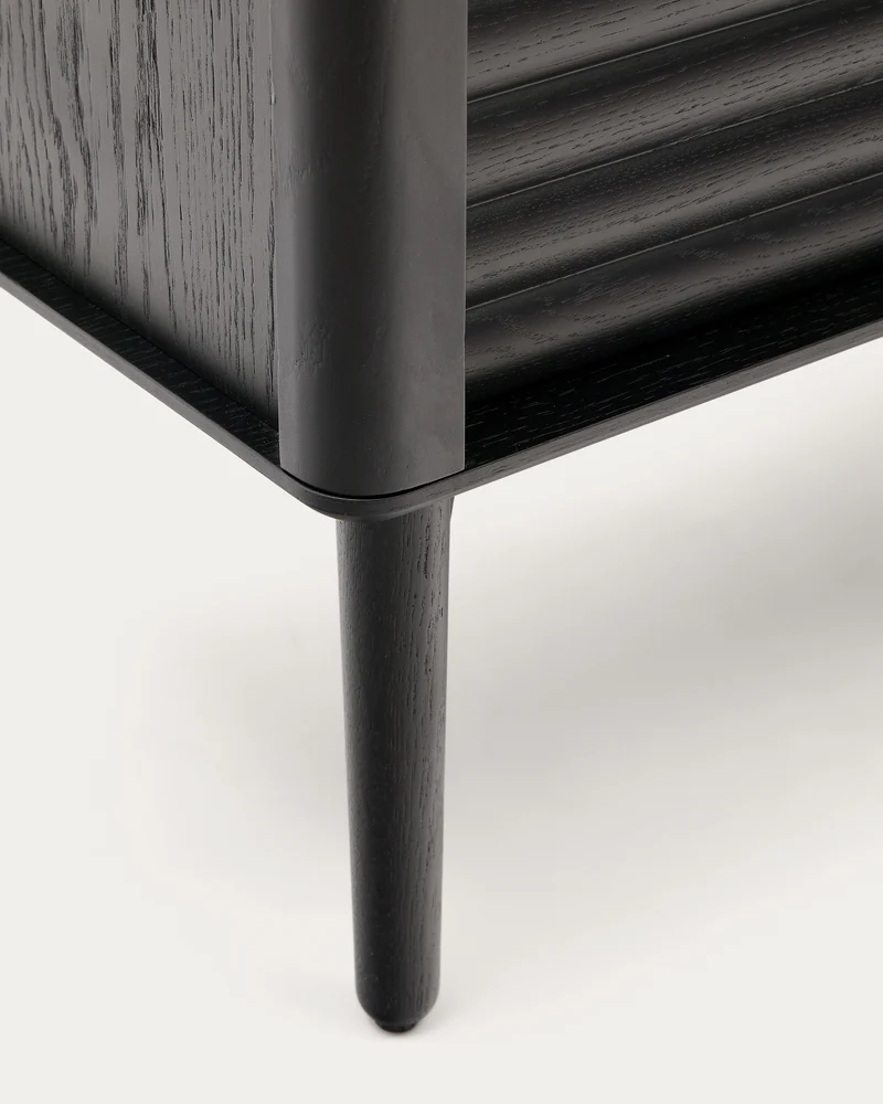 Lenon sideboard 3 doors and 3 drawers solid wood and black oak veneer 200x86cm FSC Mix Credit