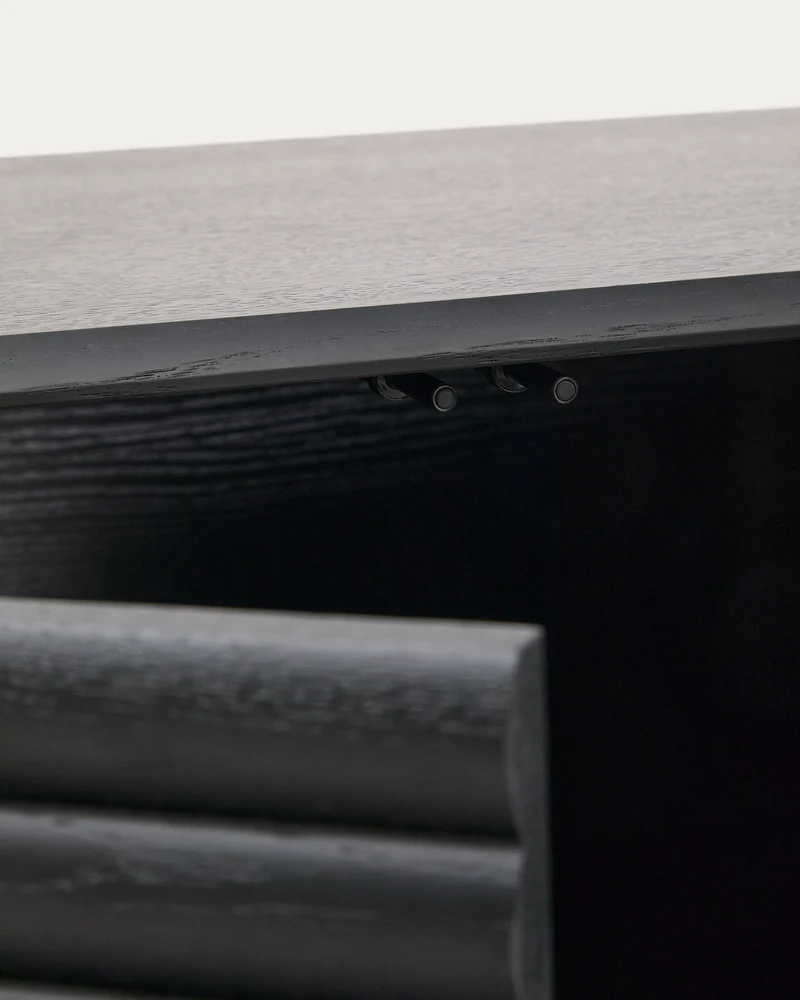Lenon sideboard 3 doors and 3 drawers solid wood and black oak veneer 200x86cm FSC Mix Credit