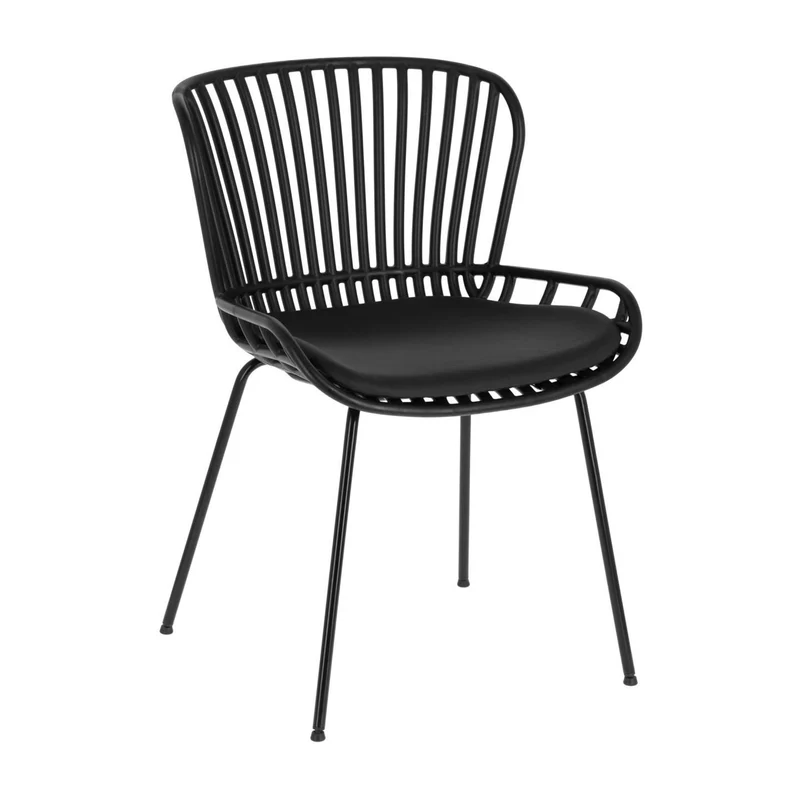 Surpik chair with steel legs in black finnish
