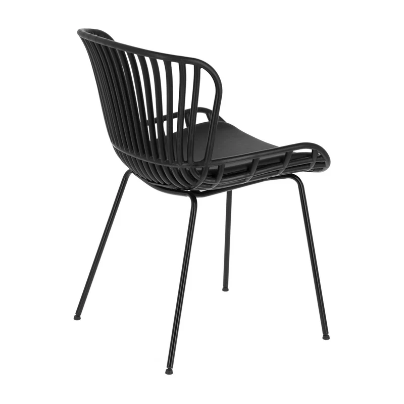 Surpik chair with steel legs in black finnish