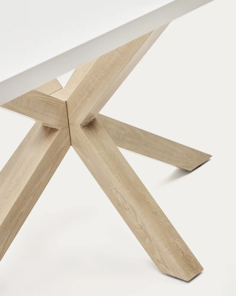 Argo table in melamine with white finish and wood-effect steel legs 160 x 100 cm