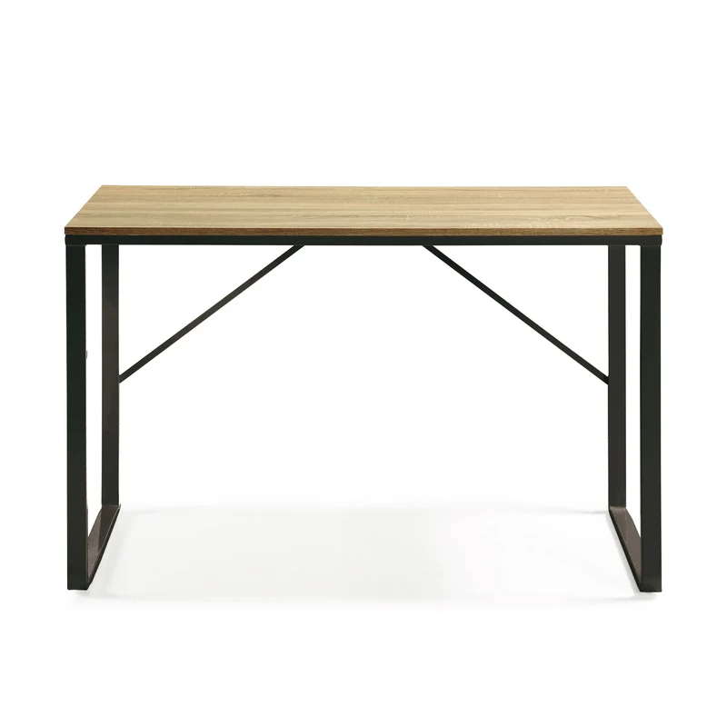 Talbot melamine desk with natural finish, and legs in a black finish, 120 x 60 cm