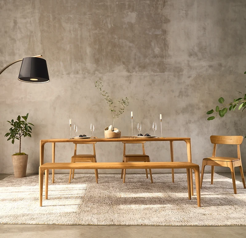 LÜNA Table à manger en Noyer