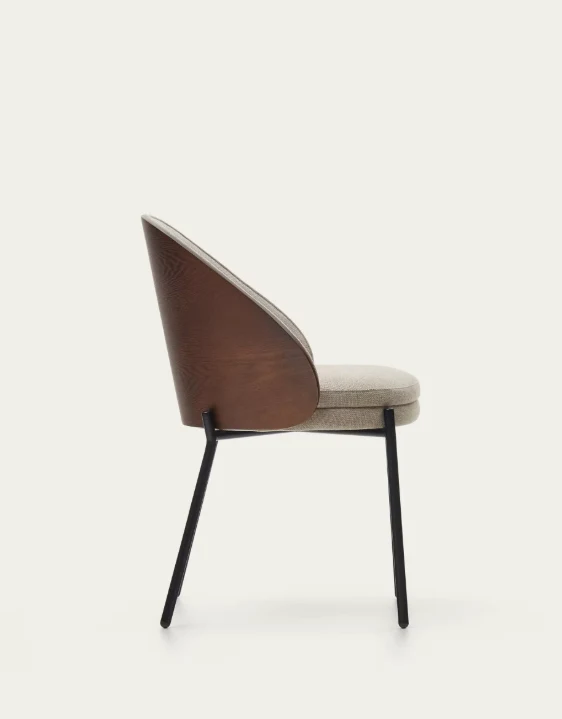 Eamy Chair Light Brown & Walnut Finish