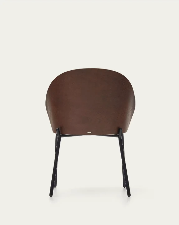Eamy Chair Light Brown & Walnut Finish