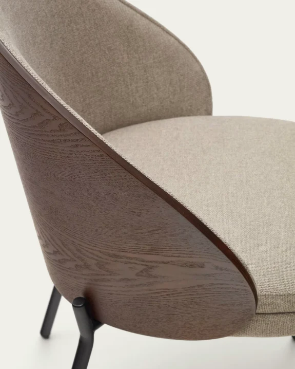 Eamy Chair Light Brown & Walnut Finish
