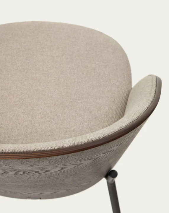 Eamy Chair Light Brown & Walnut Finish