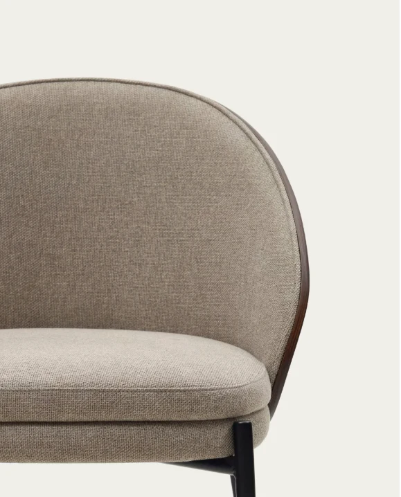 Eamy Chair Light Brown & Walnut Finish