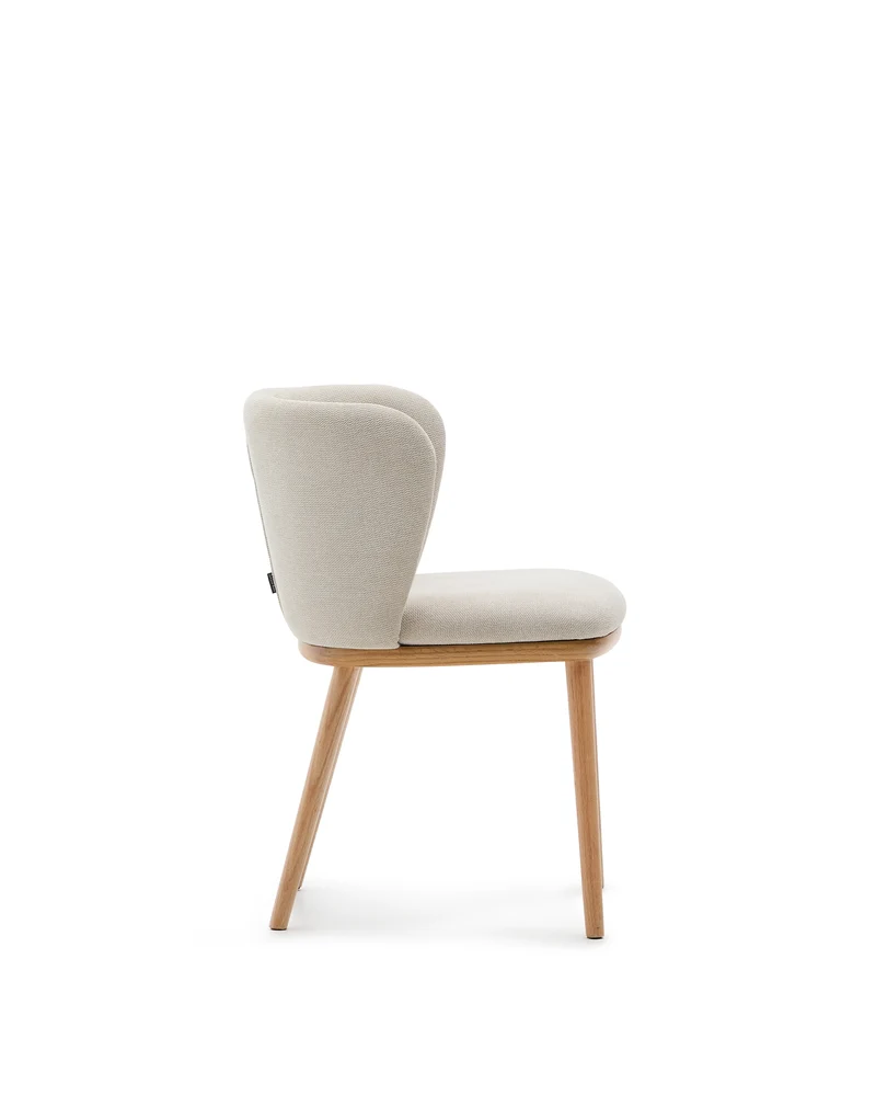Ciselia chair beige chenille and natural legs