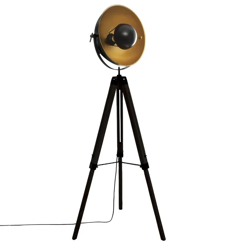Lampadaire trépied Lahti Métal noir, H.156 cm