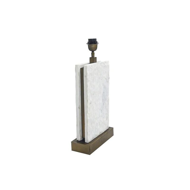 Lamp Carrara - White Stone & Antique Bronze
